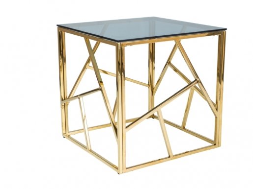 ESCADA B 55X55 Coffee table Gold/smoked tempered glas