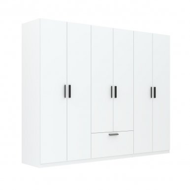 INTERLIT SZF 6D1S Riidekapp 6 ukse ja 1 sahtliga,valge matt