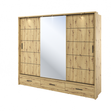 ArtiAR -01P Sliding door wardrobe with lighting and mirror 250cm