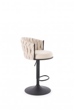 H125 Bar stool,black/beige