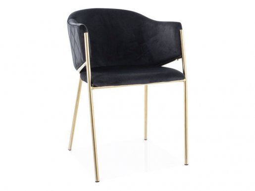 BONO VELVET Chair,Bluvel 19 Black/gold