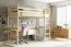 Loft-A Kõrge voodi,madratsiga 200x90,Männipuit
