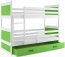 Riko II 190x80 Bunk bed with two mattresses White/Green
