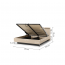 TREND TS-03 (160x200) Bed with box and lighting,Beige sand/black