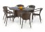 Garden furniture set Table MASTER + 6 chairs MIDAS Dark brown/black