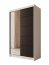 SW-CAS-120 cm - WB Sliding wardrobe with mirror,White matt/black matt