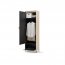 TREND TG-01 Kleiderschrank mit LED-Beleuchtung,Beigesand/Schwarz