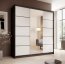 SW-SON-200 cm -BW Sliding wardrobe with mirror,Black matt/white matt