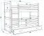 Riko II 200x90 Двухъярусная кровать с двумя матрасами Сосна