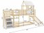 Loft-A Niska ze sch i zjezd Massivholz Hochbett mit Treppen und Rutsche für Kinder mit 1 Matratze 200x90,Kiefer