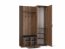 NELLY +P Garderobe mit Spiegel & Stauraum (Nuss/schwarze Lamelle)