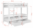 COEN 80x180 Bunk bed with mattress 