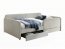 30129, 120x200,Bed with two drawers,beige