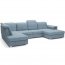 Bergamo U П-образный Угловой диван Правая сторона (Синяя ткань ткань Viton 198)
