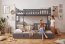 Cubus 3 Triple bunk bed with mattress 190x90 graphite