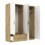 INTEAL SZF 4D1S Kleiderschrank mit 4 Türen und 1 Schublade,weiß matt/Eiche artisan