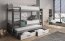 QUATRO Triple bunk bed with mattress Acryl Graphite/white