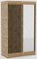 SW-DEL AB 120 cm Шкаф-купе с зеркалом,Artisan,Черный матовый