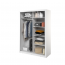 ArtiAR -18 Schwebetürenschrank mit Spiegel,150cm
