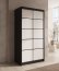 SW-VER 100 cm Schwebetürenschrank,Schwarz matt/Weiß matt