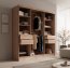 SW-KER-200 cm-SB Sliding wardrobe with mirror,Sonoma/black