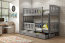 Cubus 2 Bunk bed with mattress 190x90 graphite