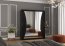 Charlotte Chre03 180 Black Wardrobe with sliding doors