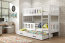 Cubus 3 Triple bunk bed with mattress 190x90 white
