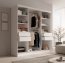 SW-KER-200 cm-WS Sliding wardrobe with mirror,White/silver