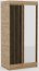 SW-DEL-AB 100 cm Sliding wardrobe with mirror,Artisan,Black matt