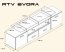 Evora TV-alus white/black gloss