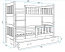 Cubus 2 Bunk bed with mattress 190x80 graphite