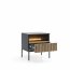 Sento S54 1 PKT LED Nachttisch,Wotan Eiche/Schwarz matt