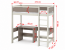 Tedesc 200x90 Односпальная кровать loft с письменным столом и матрасом,Графит/кашемир