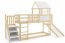 Loft-A Niska ze sch i zjezd Massivholz Hochbett mit Treppen und Rutsche für Kinder mit 1 Matratze 200x90,Kiefer