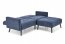 CORNELIUS- Izvelkamais dīvāns ar pufu (Zils)