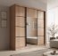 SW-KER-200 cm-SB Sliding wardrobe with mirror,Sonoma/black