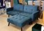 CORNELIUS- Izvelkamais dīvāns ar pufu (Zils)