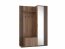 NELLY Garderobe mit Spiegel & Stauraum (Nuss/schwarze Lamelle)