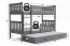 Cubus 3 Triple bunk bed with mattress 200x90 graphite
