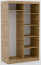 SW-HAI 120 cm AB Lükandustega riidekapid peegliga,Artisan/Must matt