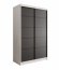 SW-LIZ 120 cm Schwebetürenschrank,Weiß matt/Schwarz matt