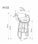 H123 Барный стул,черный/орех