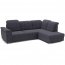 Bergamo L Corner sofa (Dark grey fabric Viton 203)