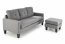 GERSON sofa with ottoman, color: grey