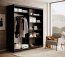 SW-DEL-B 180 cm Sliding wardrobe with mirror,Black matt,Artisan