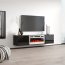 LUXE-EF RTV black + kamin white TV Skapis