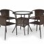 Комплект уличной мебели Стол MIDAS + 4 стула MIDAS Темно-коричневый