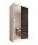 SW-LAU 100 cm Sliding wardrobe with mirror,White matt/black matt