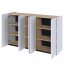 EASY EA-01 Chest 5d with lighting - white gloss/oak scandi
